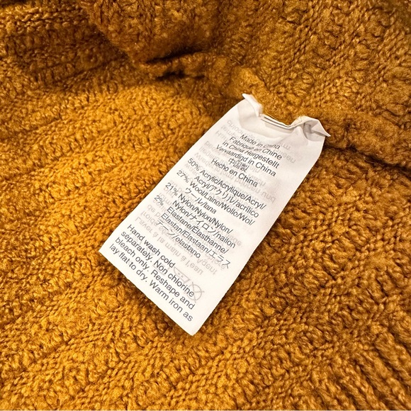madewell belmont mustard yellow coziest yarn wool blend mockneck sweater - Picture 7 of 7